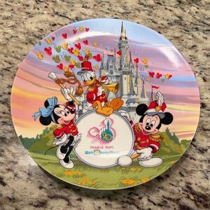 Disney Celebration Plate with Mickey, Minnie, and Donald